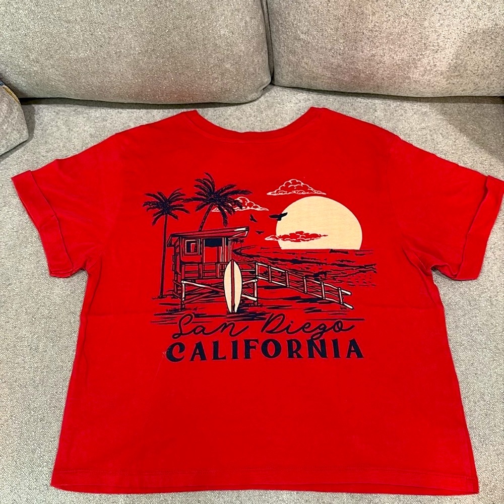 Vibe Red Short Sleeve Tees Vibrant Cotton Blend Small